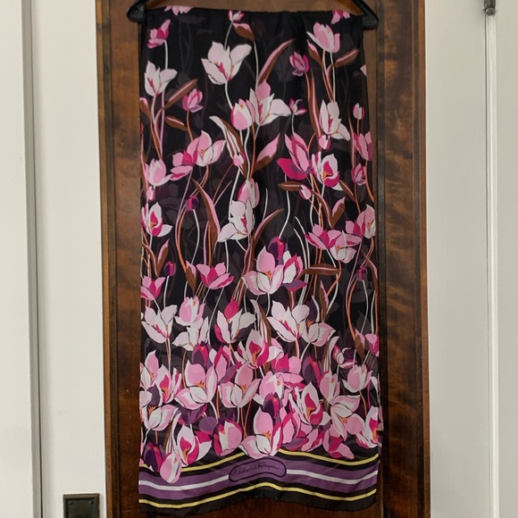 Salvatore Ferragamo Silk Chiffon Oblong Scarf - Picture 2 of 4